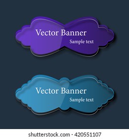 Set of abstract vector glass banners. Vector illustration