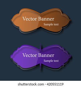 Set of abstract vector glass banners. Vector illustration