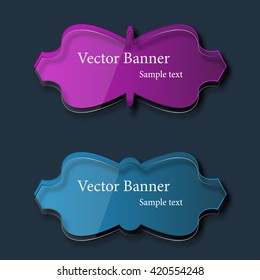 Set of abstract vector glass banners. Vector illustration