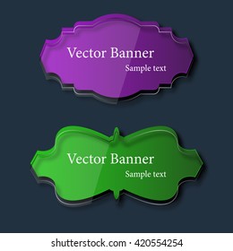 Set of abstract vector glass banners. Vector illustration