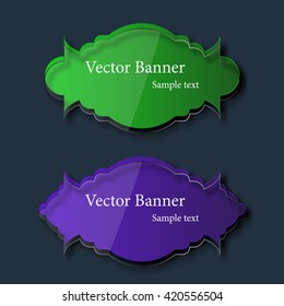 Set of abstract vector glass banners. Vector illustration