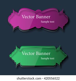 Set of abstract vector glass banners. Vector illustration
