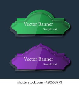 Set of abstract vector glass banners. Vector illustration