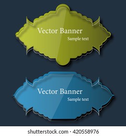 Set of abstract vector glass banners. Vector illustration