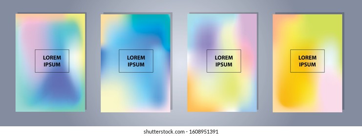 Set of abstract vector gradient backgrounds. Colorful texture for your design. Mobile app template