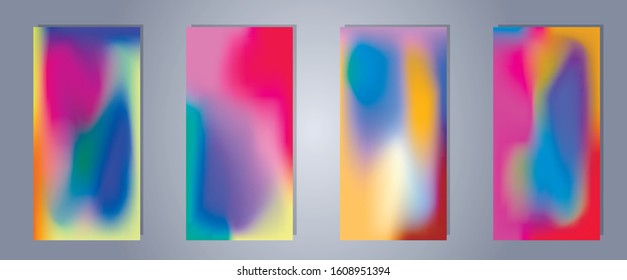 Set of abstract vector gradient backgrounds. Colorful texture for your design. Mobile app template