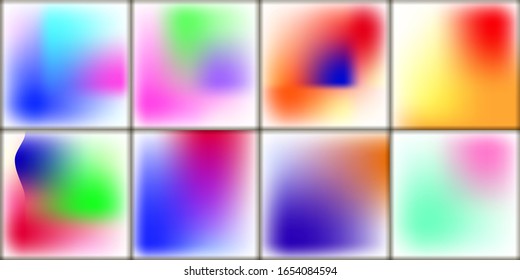 Set of abstract vector gradient backgrounds. Colorful texture for your design. Mobile app template
