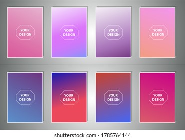 Set of abstract vector gradient backgrounds. Colorful texture for your design. Mobile app template