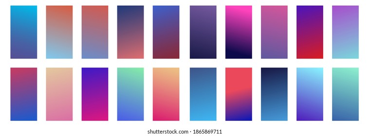 Set of abstract vector gradient backgrounds. Colorful texture for your design. Mobile app template