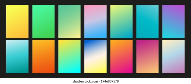 Set of abstract vector gradient backgrounds. Colorful texture for your design. Mobile app template