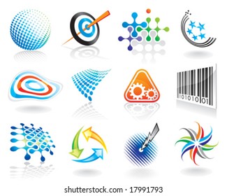 Set of abstract vector graphic symbol design (set-A)