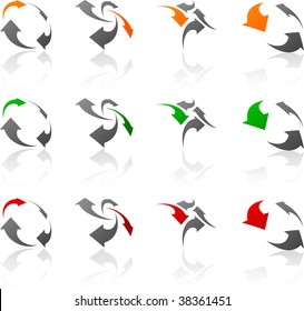 Set of abstract vector icons such logos.