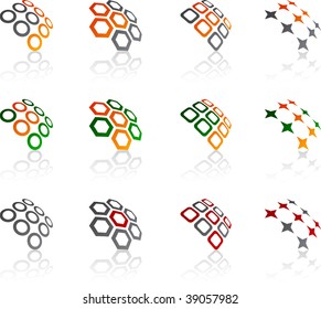 Set of abstract vector icons such logos.