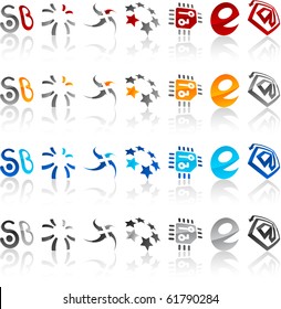 Set of abstract vector icons such logos.