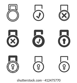 Set of abstract vector icons,design of an icon of the lock    