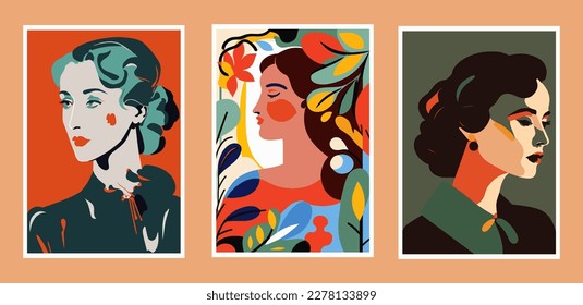 Set abstract vector illustrations