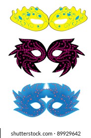 set of abstract vector isolated carnival masks