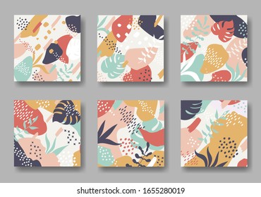 set of abstract vector layout backgrounds