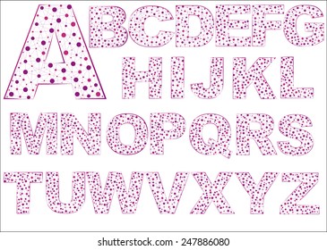 Set of abstract vector letters of the Latin alphabet