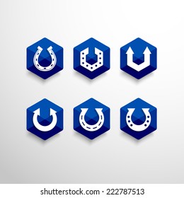 Set of Abstract Vector Logo Design Template. Creative Horseshoe Concept Icons.