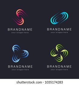 Set of abstract vector logo templates for business.