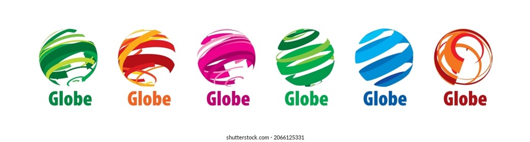 A set of abstract vector logos of the global network