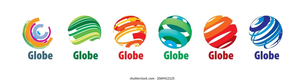 A set of abstract vector logos of the global network