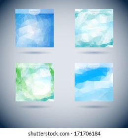 Set of abstract vector modern background with triangle object. Template for design 