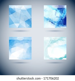 Set of abstract vector modern background with triangle object. Template for design 
