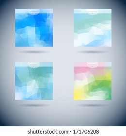 Set of abstract vector modern background with triangle object. Template for design 