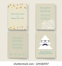 Set of abstract vector modern brochure design template with numbers. Happy new year 2015 . Postcard, invitation. Vector illustration. 