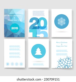 Set of abstract vector modern brochure design template with numbers. Happy new year 2015 . Postcard, invitation. Vector illustration. 