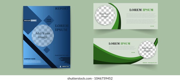 Set of abstract vector modern flyers and brochures. Business brochure flyer design layout template in A4 circles