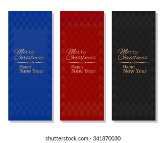 Set of abstract vector multicolored christmassy backgrounds. Merry Christmas and a Happy New Year.