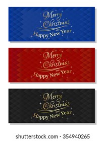 Set of abstract vector multicolored Christmassy backgrounds. Merry Christmas and a Happy New Year.