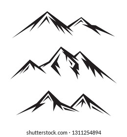 Set of abstract vector nature or outdoor mountain silhouette. Mountains and travel icons for tourism organizations or outdoor events and mountains leisure. Vector illustration EPS.8 EPS.10