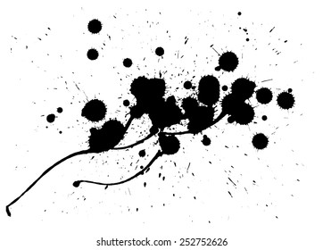 Set of abstract vector paint shapes