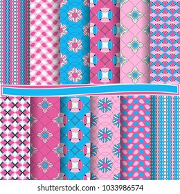 set of abstract vector paper with decorative flowers, shapes and design elements for scrapbook 