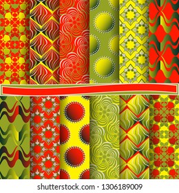 set of abstract vector paper with decorative flowers, geometric shapes and design elements for scrapbook 