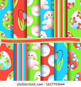 set of abstract vector paper with decorative flowers, figures and symbols of the holy Easter day 