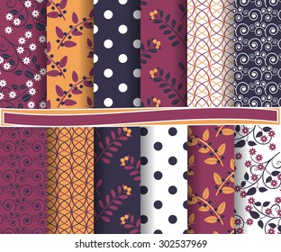 set of abstract vector paper with decorative shapes and design elements for scrapbook