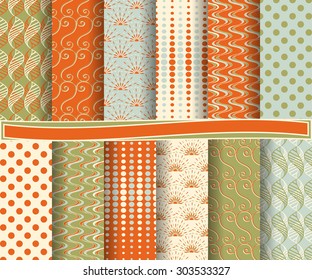 set of abstract vector paper with decorative shapes and design elements for scrapbook
