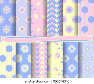 set of abstract vector paper with decorative shapes and design elements for scrapbook
