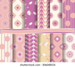 set of abstract vector paper with decorative shapes and design elements for scrapbook