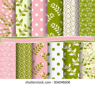 set of abstract vector paper with decorative shapes and design elements for scrapbook