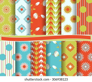 set of abstract vector paper with decorative shapes and design elements for scrapbook