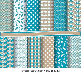 set of abstract vector paper with decorative shapes and design elements for scrapbook
