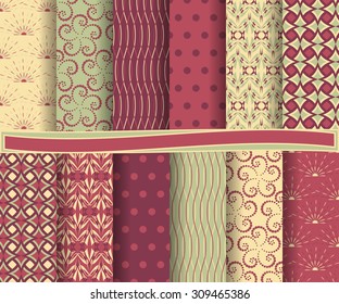set of abstract vector paper with decorative shapes and design elements for scrapbook