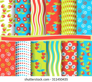 set of abstract vector paper with decorative shapes and design elements for scrapbook