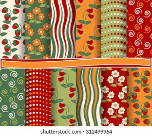set of abstract vector paper with decorative shapes and design elements for scrapbook